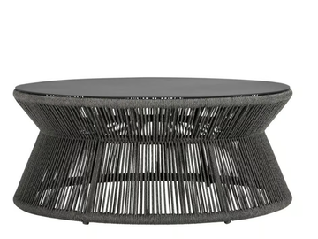KNOT - Round olefin rope and aluminium coffee table by JANUS et Cie - view 2